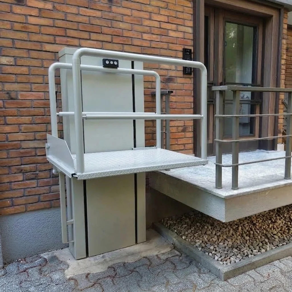 Açık tip dikey engelli platformu lift